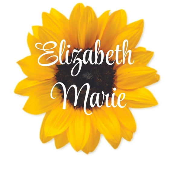 Flowers Sunflower Flower Name Customized Wall Decal - Custom Vinyl Wall Art - Personalized Name - Baby Girls Boys Kids Bedroom Wall Decal Room Decor Wall Stickers Decoration Size (20x20 inch)