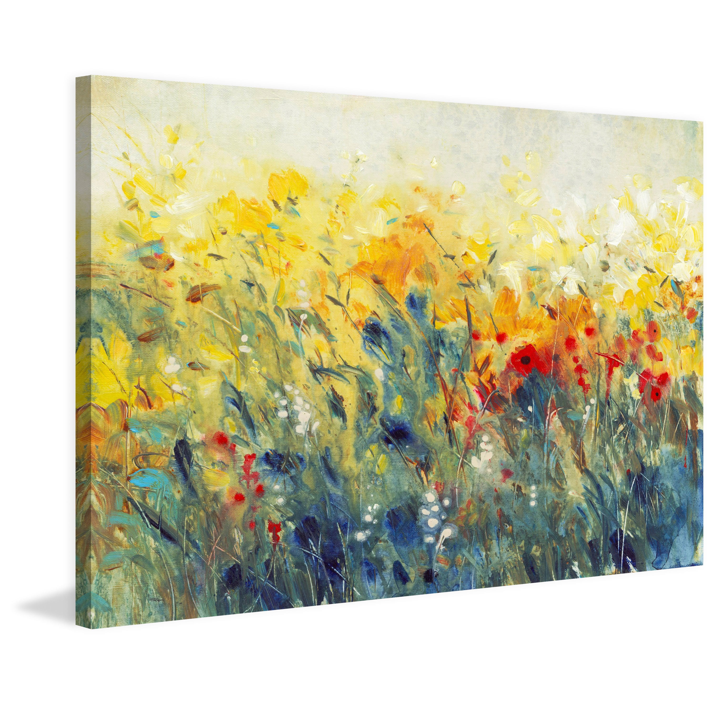 "Flowers Sway I" Painting Print on Wrapped Canvas