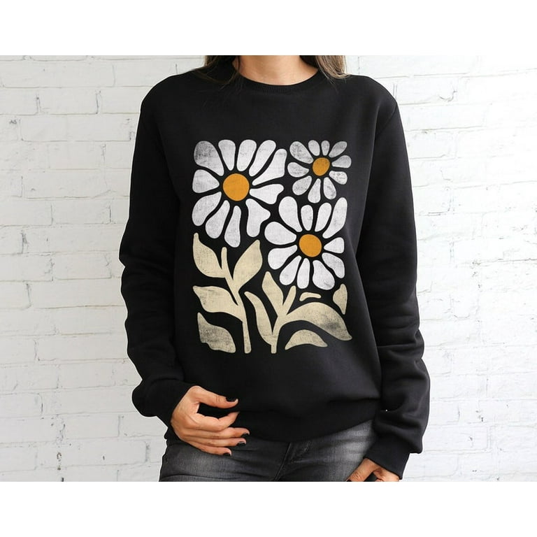 Flowers Sweatshirt Boho Wildflowers Floral Nature Shirt Boho Flower Sweatshirt Oversized Sweater Vintage Sweatshirt Gift Womens Sweater sweatshirts graphic beautiful Walmart
