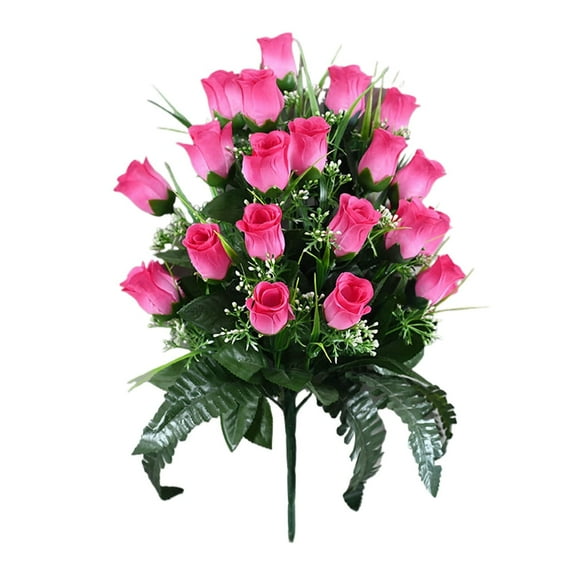 Flowers Sympathy Silks Gravesite Floral Arrangement with Red Lilies White Daisies and Red Roses Bouquet for Memorial Decorations
