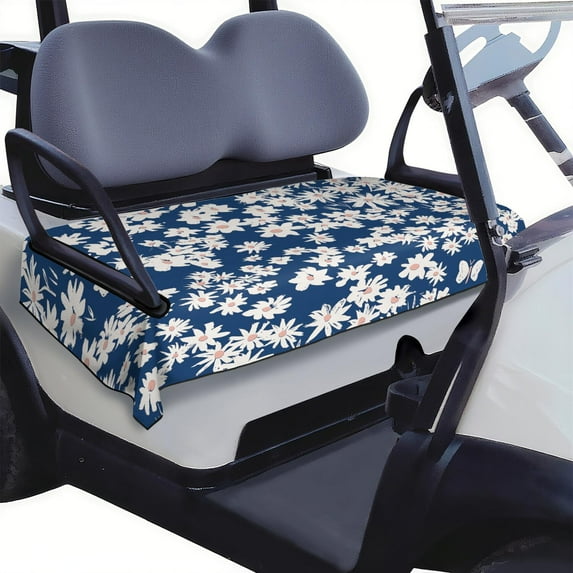 Flowers Theme 51" x 31" Golf Cart Bench Seat Cover, Fit Protective Layer for Front Seats on Golf & Personal Use Carts