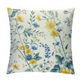 thumbnail image 1 of Flowers Throw Pillow Covers Spring Floral Pattern Yellow Blue Square Pillowcases for Home Decor Sofa Car Bedroom Pillow case, 1 of 5