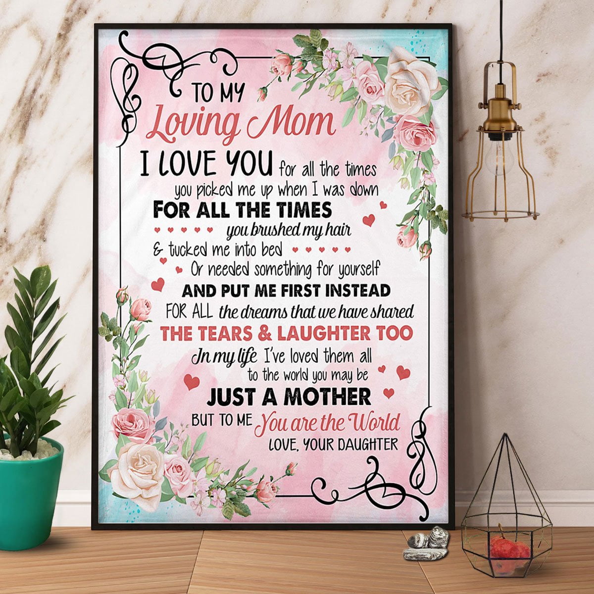 Flowers To My Loving Mom I Love You For All The Times Vertical Paper ...