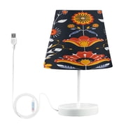 Flowers Traditional Folk Art Desk Lamp LED Table Nightstand Lamps with 3 Color Temperatures for Home Bedroom Living Room Decor 8x12