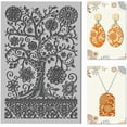 thumbnail image 1 of Flowers Tree Mandala Clay Texture Mat Polymer Clay Molds DIY Clay Texture Tools for Clay Pottery Earring Jewelry Making Stamp Engraving Machines Tree 3.9x2.6x0.1inch, 1 of 9