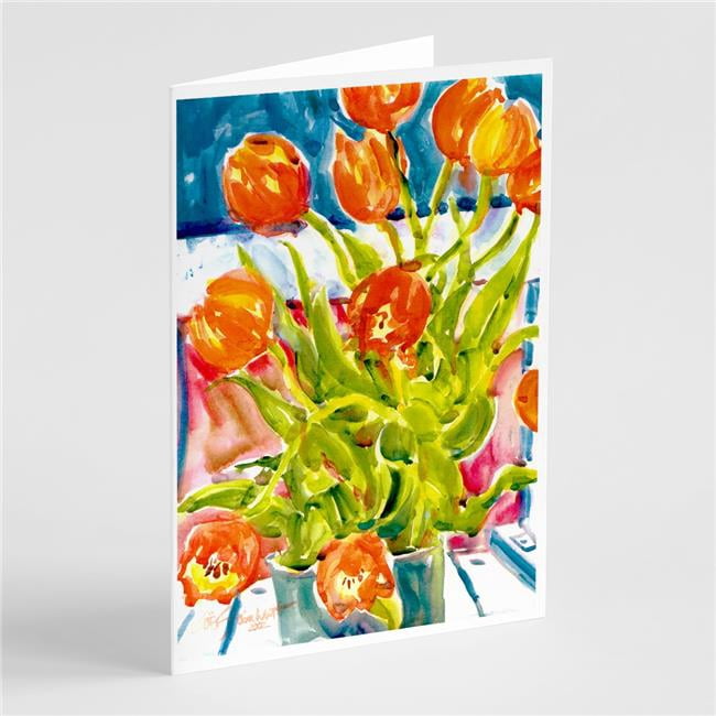 Flowers Tulips Greeting Cards & Envelopes - Pack of 8