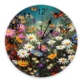 thumbnail image 1 of Flowers Tulips Wall Clock Modern Design Living Room Decoration Kitchen Silent Clock Home Decor, 1 of 5