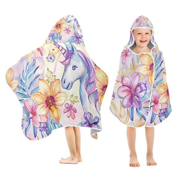 Flowers Unicorn Kid Bath Towels Bath Beach Towel Super Soft and Absorbent for Kid Girl Boy Babie Toddler Infant