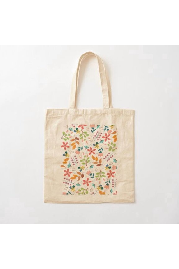 Flowers Version 90 Canvas Tote Bags, Reusable Shopping Bag