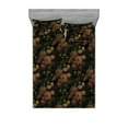 thumbnail image 1 of Flowers Vintage Fitted Sheet & Pillow Sham Set, Night Themed Rose Floral Pattern with Gothic Atmosphere Print, Decorative Printed 3 Piece Bedding Decor, King, Pale Ruby and Pale Green, by Ambesonne, 1 of 2