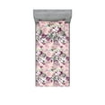 thumbnail image 1 of Flowers Vintage Fitted Sheet & Pillow Sham Set, Romantic Themed Dreamy Aura Floral Design with Leaves Print, Decorative Printed 2 Piece Bedding Decor, Twin, Laurel Green and Eggplant, by Ambesonne, 1 of 2
