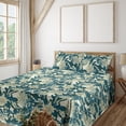thumbnail image 1 of Ambesonne Flowers Vintage Fitted & Flat Sheet with Sham 3 Pcs Set, Wild Jungle Boho, Twin XL, Avocado Green Cream, 1 of 1
