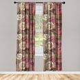 thumbnail image 1 of Flowers Vintage Window Curtains, Nostalgic Peony and Rose Pattern Jungle Boho Vibes Romantic Pattern, Lightweight Decor 2-Panel Set with Rod Pocket, Pair of - 28"x84", Hot Pink Champagne, by Ambesonne, 1 of 3