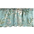 thumbnail image 1 of Flowers Vintage Window Valance, Retro Design Bohemian Floral Pattern with Leaves Greenery Print, Curtain Valance for Kitchen Bedroom with Rod Pocket, 54" X 18", Almond Green Eggshell, by Ambesonne, 1 of 2