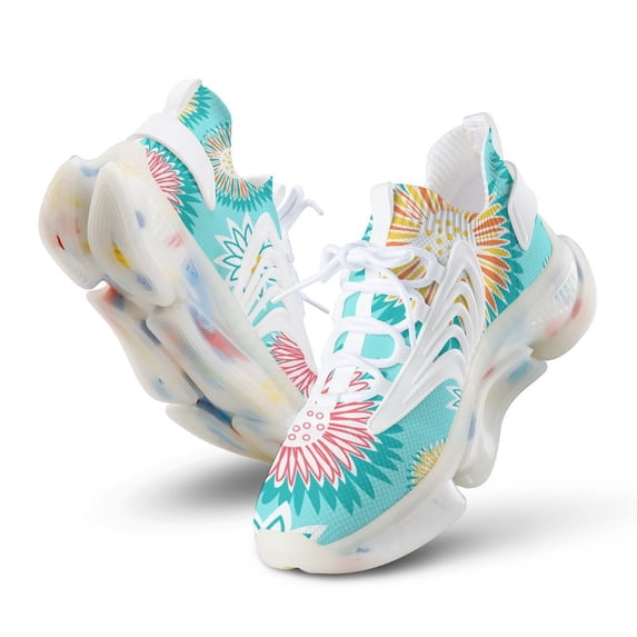 Flowers Walking Shoes for Men Woman Lightweight Tennis Fashion Elastic Sports Shoes Cushion Basketball Shoes