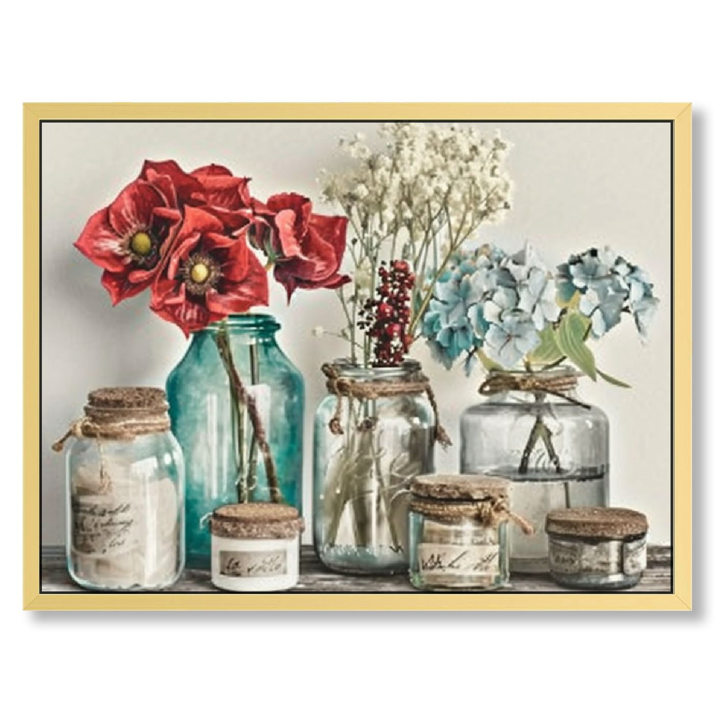 Flowers Wall Art Farmhouse Flowers Artwork Country Flower Picture Wall ...