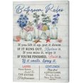thumbnail image 1 of Flowers Wall Art Farmhouse Floral in Mason Vase Bathroom Pictures Wall Decor Rustic Bathroom Rules Canvas Painting Prints Leaf Country Framed Artwork for Bathroom Ready to Hang 16"x24", 1 of 6