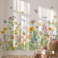 thumbnail image 1 of Flowers Wall Decals Vinyl Summer Flowers Wall Stickers Removable Floral Wall Murals Peel and Stick Colorful Flower Wall Decor for Girls Bedroom Living Room Nursery, 1 of 8