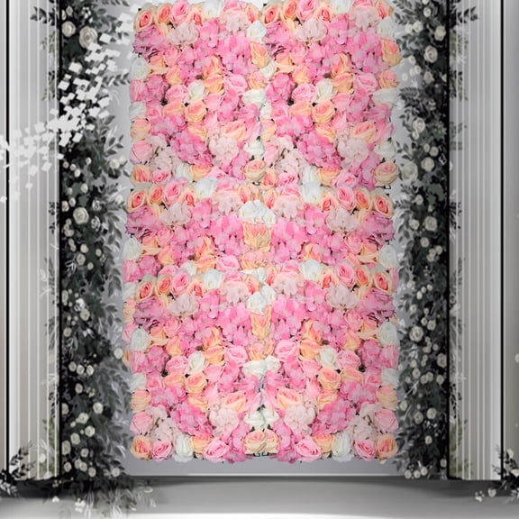 Flowers Wall Panel Premium 4 PCs 3D Flower Wall Decor Silk Flowers for Wedding Backdrop, Event Decor, Bridal Shower, Baby Girls Room, Nursery, Rose Wall, Pink Room Decor