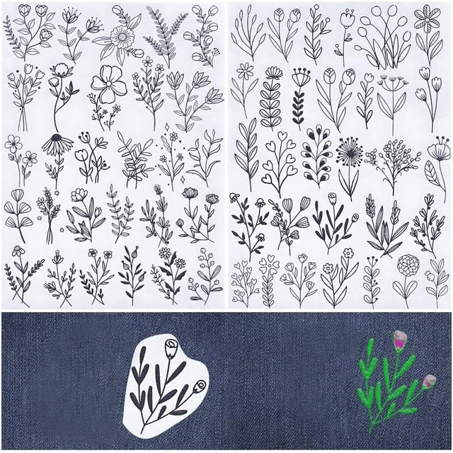 Flowers Water Soluble Embroidery Stabilizers Plants Leaf Hand Sewing