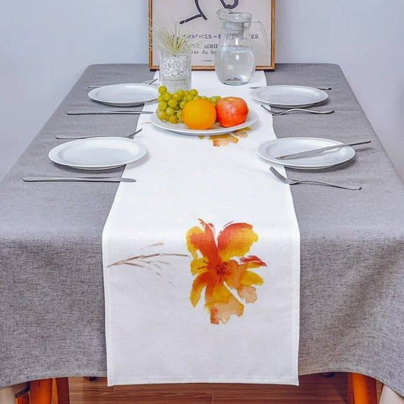 Flowers Watercolor Art Table Runner Luxury Home Dining Table Coffee Table Holiday Wedding Decoration Party Dinner Table Runner