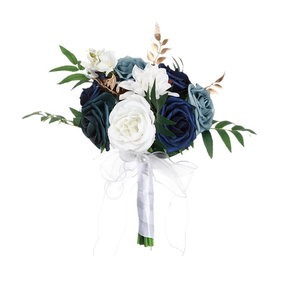 WJY Artificial Silk Blue Rose Birthday Graduation Bouquet