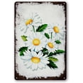 thumbnail image 1 of Flowers White Daisy Metal Tin Sign Vintage Aluminum Sign 8x12 Inch, 1 of 5