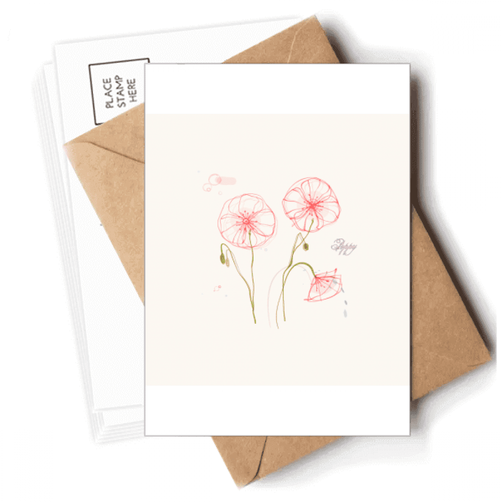 Flowers  White  Painting Postcards Envelopes Blank Note Cards Mailing
