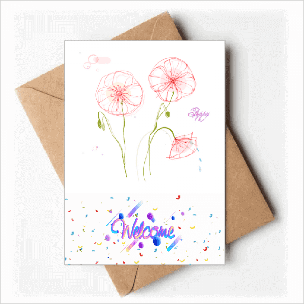 Flowers White Painting Welcome Back Greeting Cards Envelopes Blank