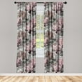 thumbnail image 1 of Flowers Window Curtains, Soft Spring Garden of Blooming Roses and Gerbera Floral Concept Design, Lightweight Decor 2-Panel Set with Rod Pocket, Pair of - 28"x84", Dried Rose and Grey, by Ambesonne, 1 of 3