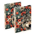 thumbnail image 1 of Flowers Wolf Poppy Ring Binder Notebook Journey Note Diary College Ruled Spiral Notebook Study Loose Leaf Paper A5 60 Pages, 1 of 8