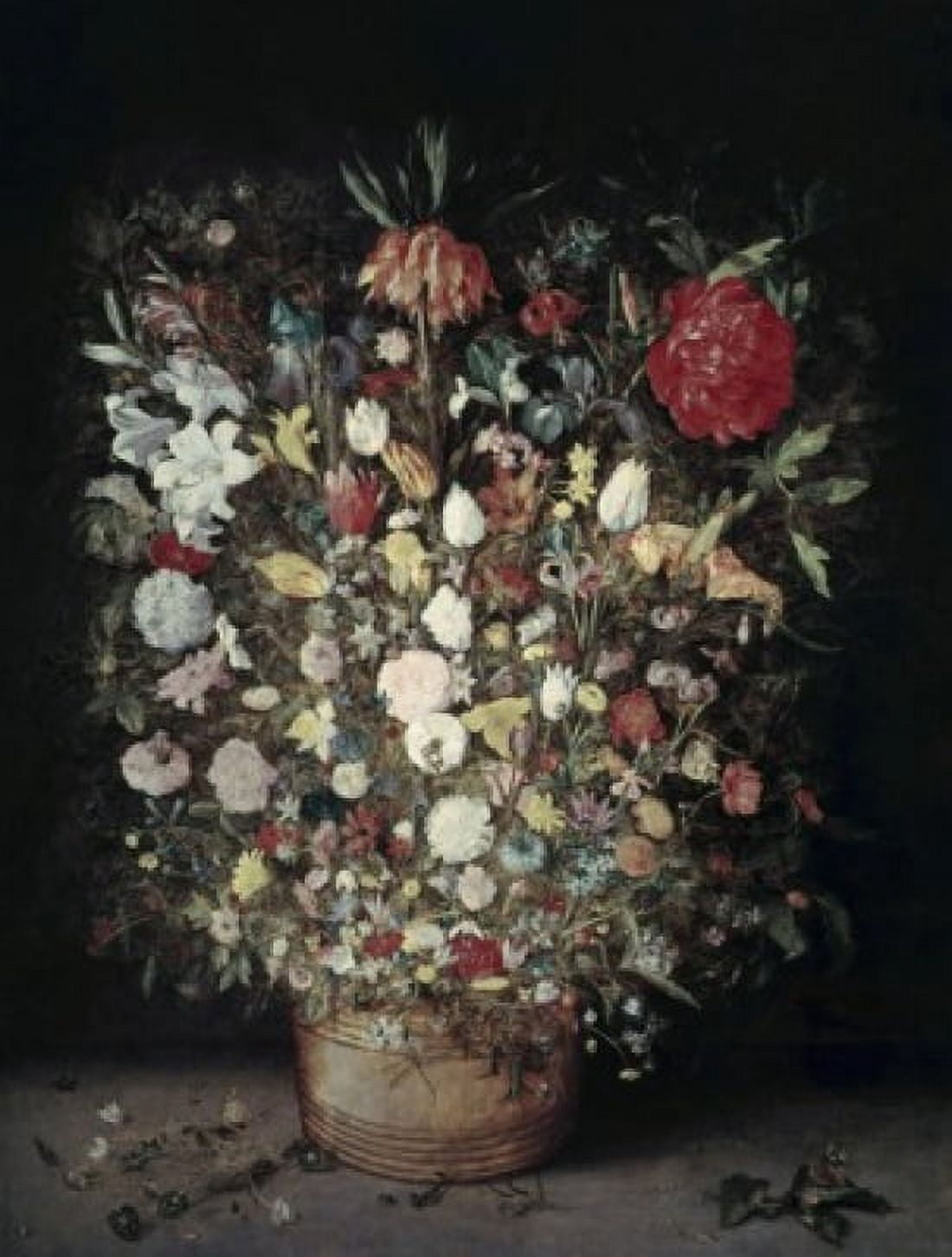 Flowers in a Wooden Vessel 1606-07 Jan Bruegel the Elder (1568-1625Flemish) Oil on Wood Kunsthistorisches Museum Vienna Austria Canvas Art - Jan Bruegel (18 x 24)
