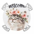 thumbnail image 1 of Flowers Wreath Cute Cat Elastic Fitted Round Table Cover Welcome Spring Waterproof Outdoor Tablecloth for Holiday Party, Picnic, Patio & Dining Fits Tables Up to 36"-44", 1 of 8