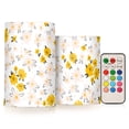 thumbnail image 1 of Flowers with Yellow 2 PCS LED Flickering Flameless Candles with Remote Control Realistic 3D Wick Window Candles Sets for Wedding Table Home Decoration Gifts, 1 of 1