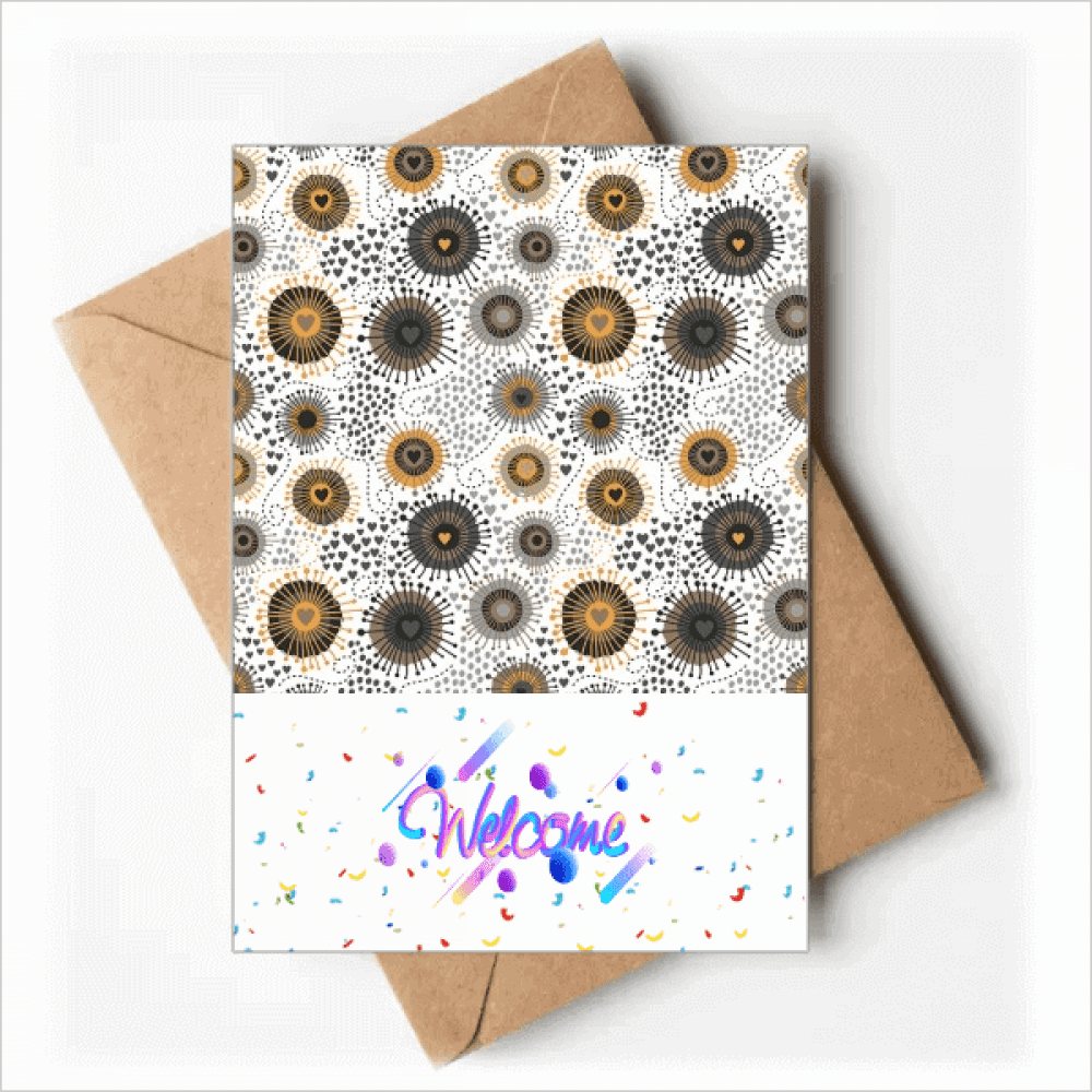 Flowers Yellow Black Petals Spots Welcome Back Greeting Cards Envelopes Blank