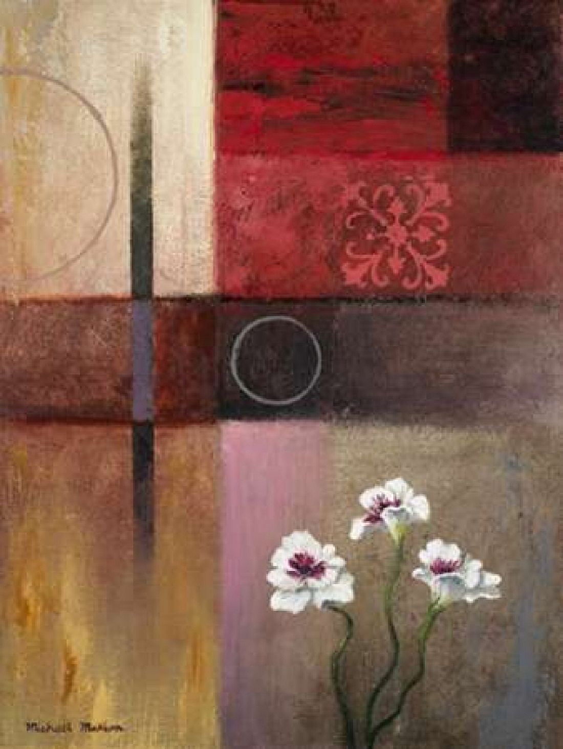 Flowers and Abstract Study II Canvas Art - Michael Marcon (18 x 24)