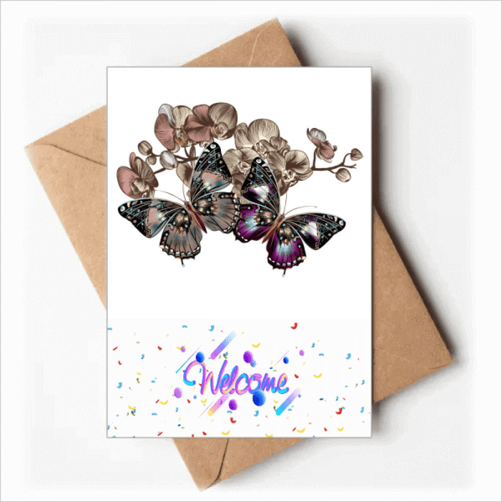 Flowers and Art Deco Fashion Welcome Back Greeting Cards Envelopes Blank