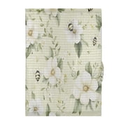 Flowers and Bees Door Curtain 25x40in Privacy Mesh with UV Protection Tie Back Rod Pockets