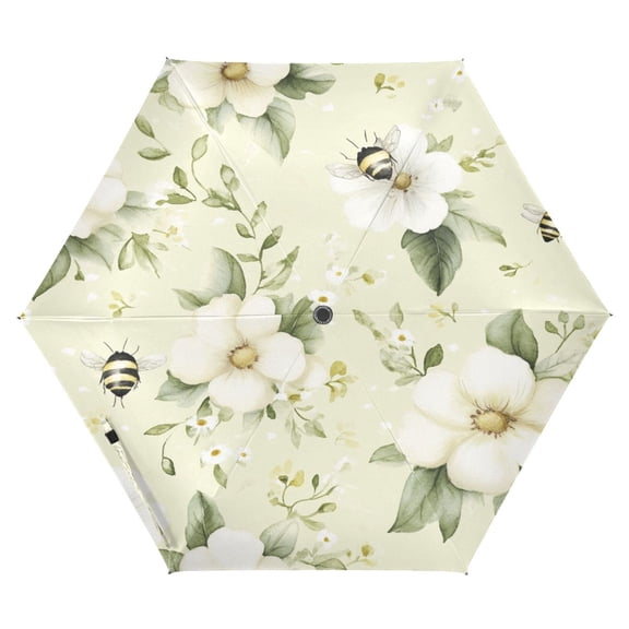 Flowers and Bees UV50+ Sunscreen Portable Umbrella, Waterproof, Ultra Lightweight 240g