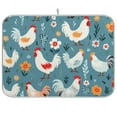 thumbnail image 1 of Flowers and Chicken Dish Drying Mat Microfiber Kitchen Pad Large Counter Absorbent Dish Mats Drainer Rack 18"x24", 1 of 7