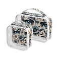 thumbnail image 1 of Flowers and Eyes Clear Cosmetic Bags with Handles PVC Toiletry Bags Zipper Waterproof Portable for Traveling 2 Pcs, 1 of 7