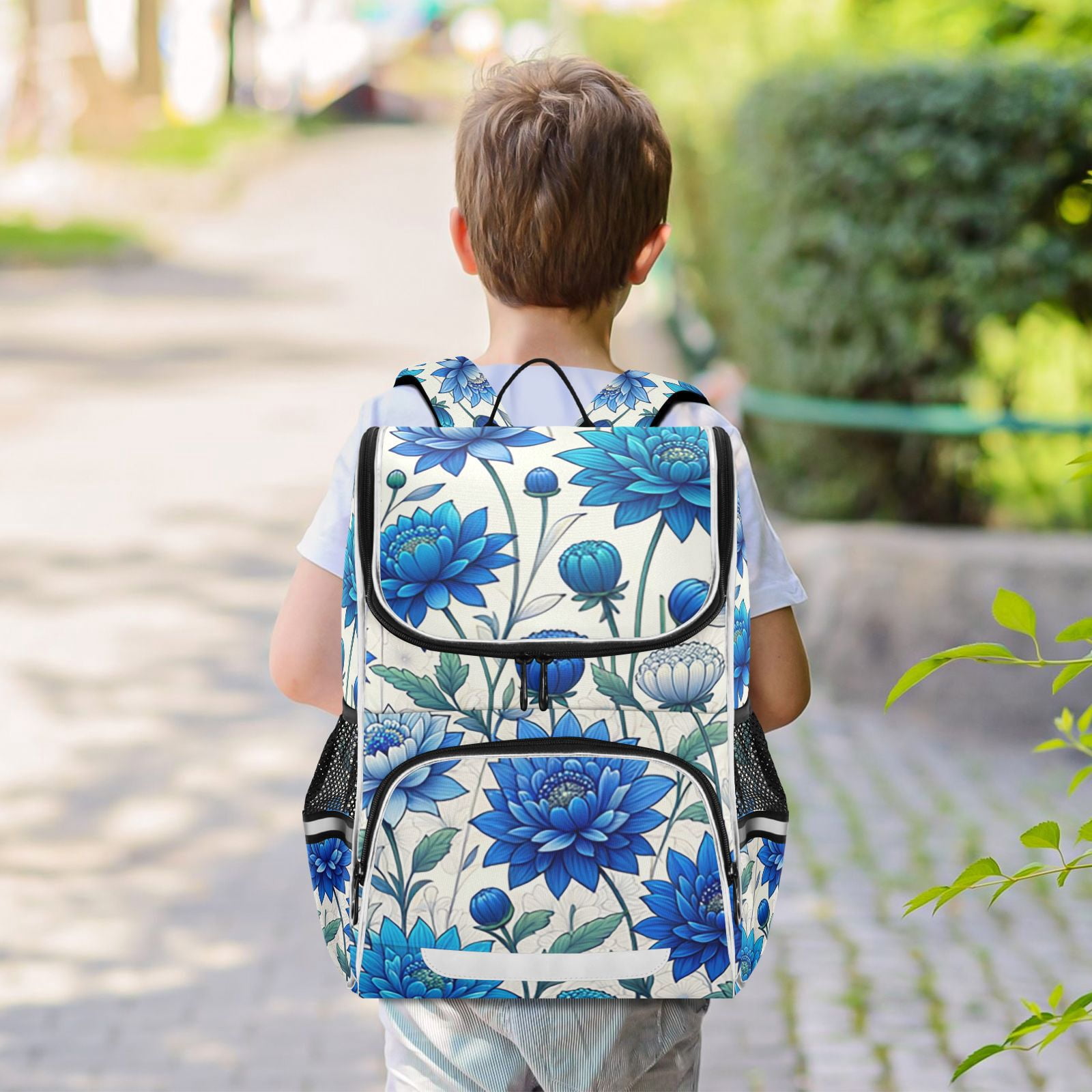 BUENO Satchel Backpack Floral Blue Backpack with Pockets Young Women’s Girls Bag Colby Roller Rabbit Blue Floral Backpack | Pottery Barn Teen main image 3
