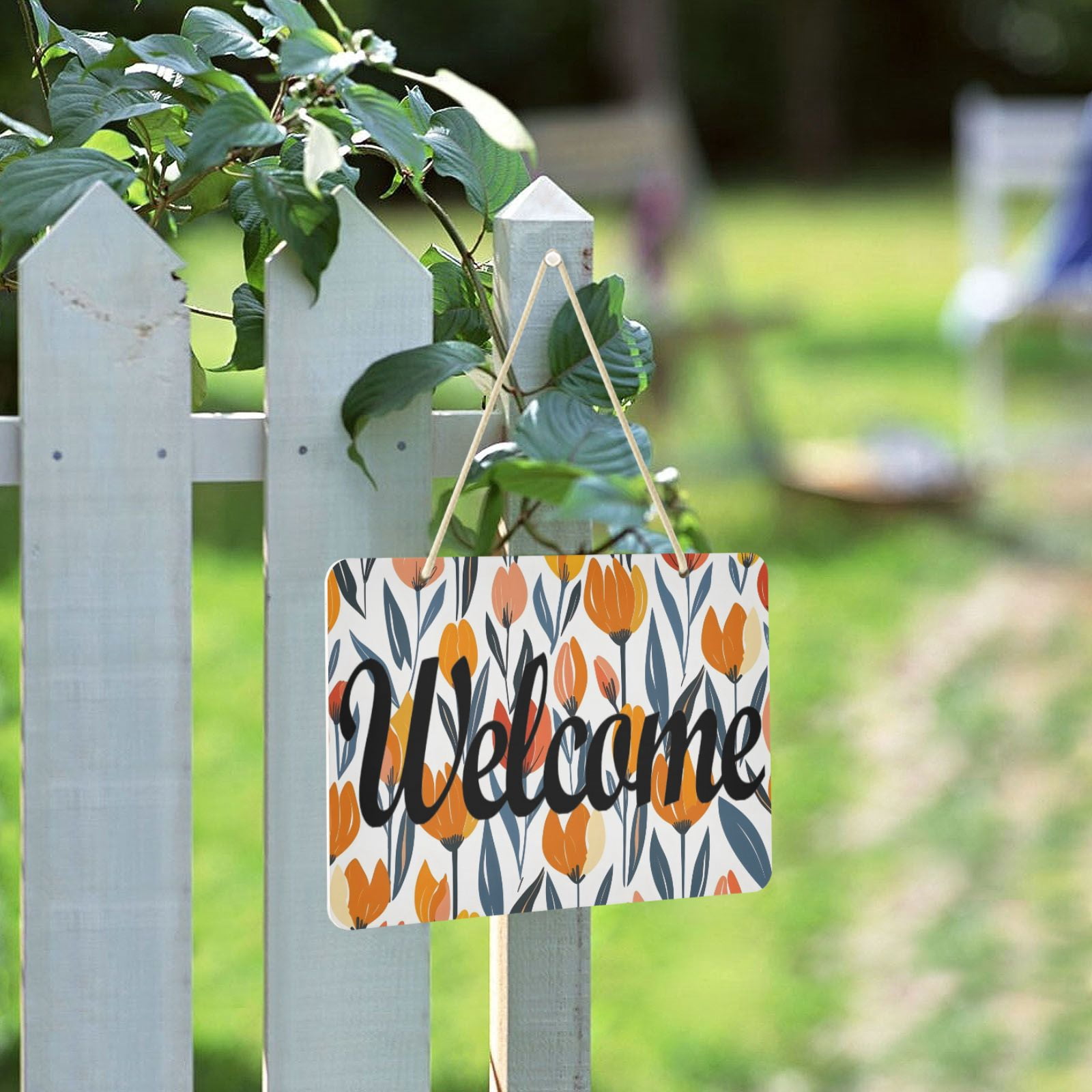 Flowers and Floral Welcome Sign for Front Door Porch Wreath Door Sign ...
