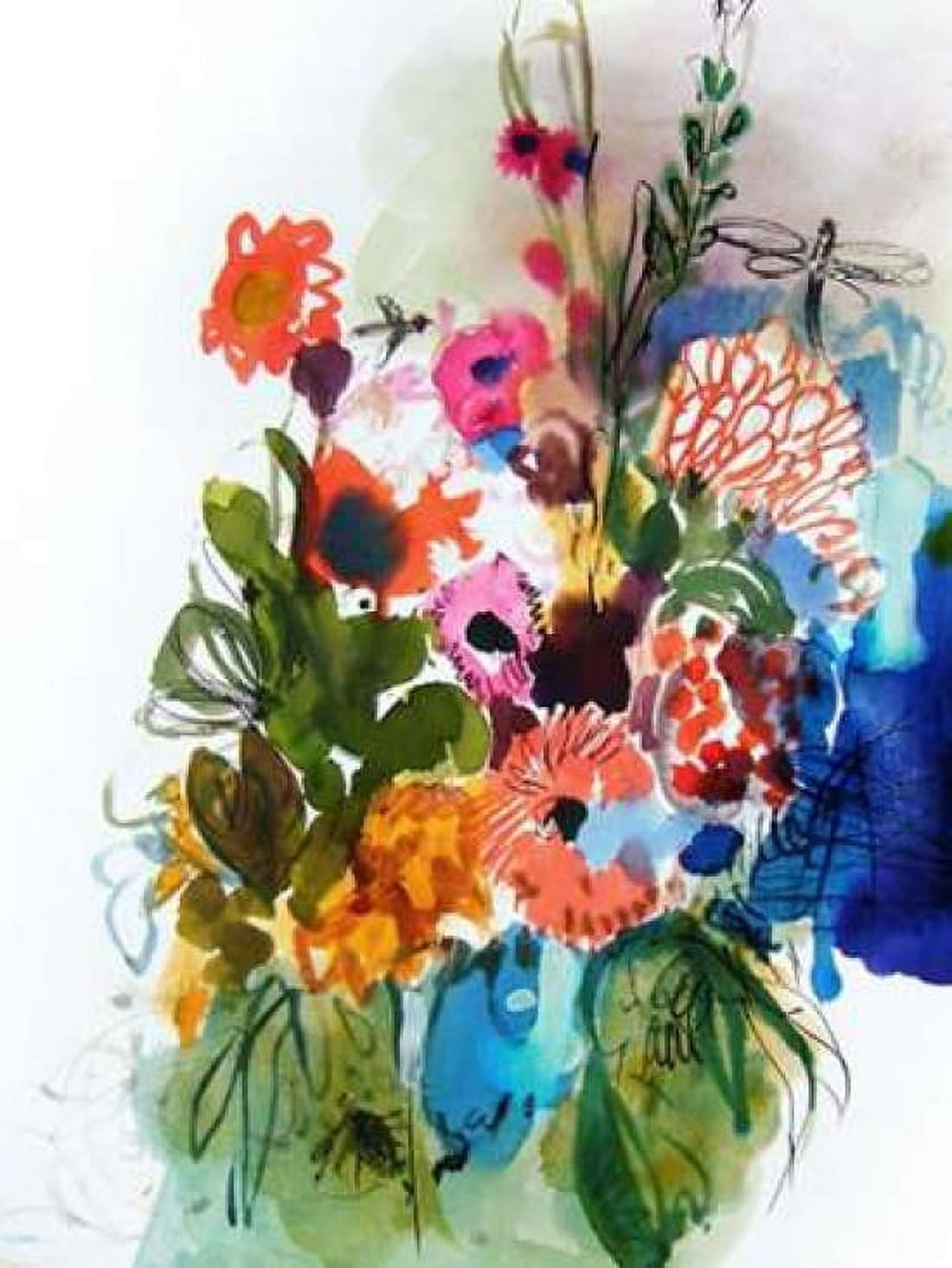Flowers and Insects One Canvas Art - Fotini Hamidieli (18 x 24)