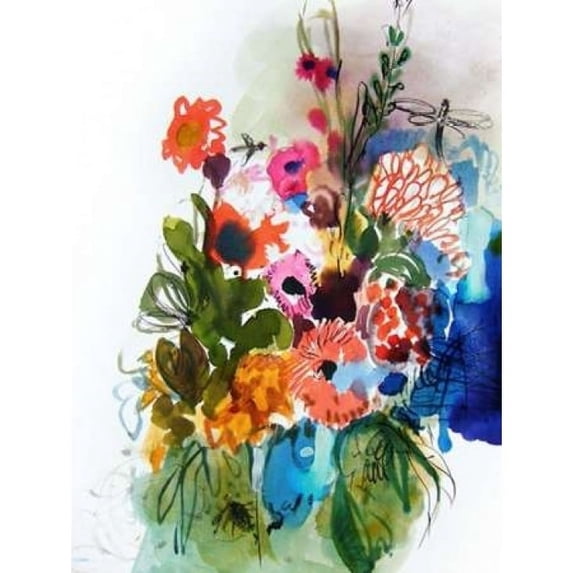 Flowers and Insects One Poster Print by Fotini Hamidieli (18 x 24)
