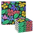 thumbnail image 1 of Flowers and Leaves Black Kitchen Towels 6 Pcs Dish Towels Absorbent Soft Quick Dry Towel Dish Rags for Washing Dishes, 1 of 8