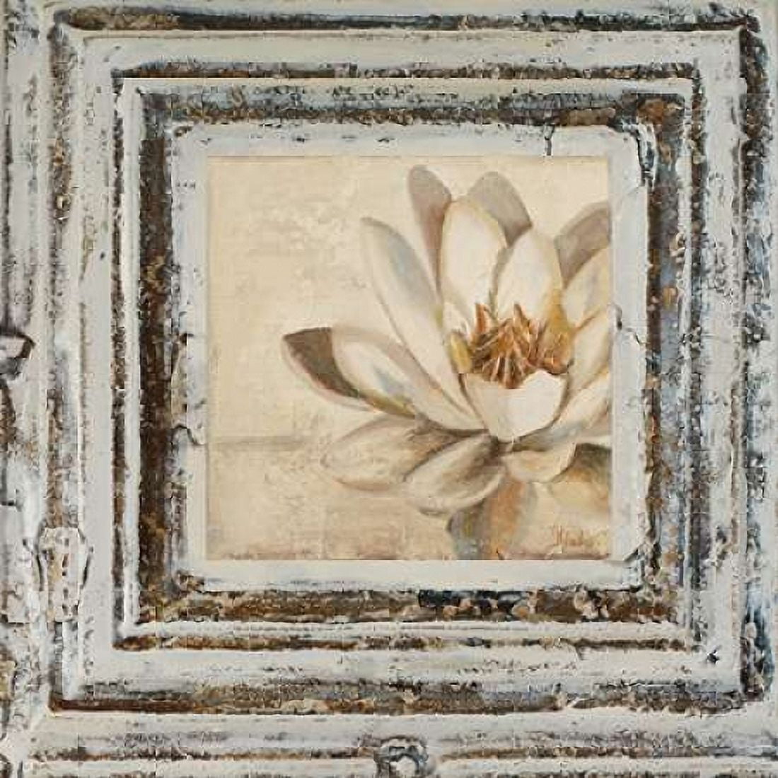 Flowers and Leaves Square IV Canvas Art - Patricia Pinto (24 x 24)