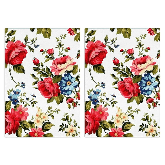 Flowers and Plants Kitchen Towels Set Of 2, Absorbent and Soft Dish Towels for Farmhouse Decor, Country Kitchen.
