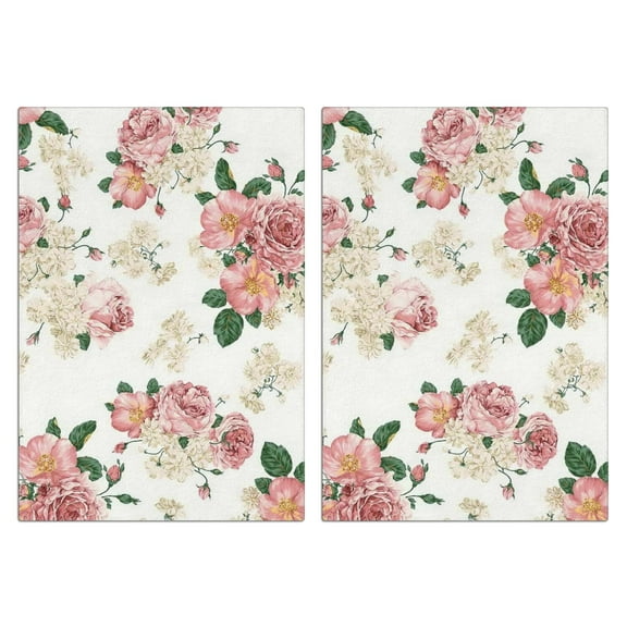 Flowers and Plants Kitchen Towels Set Of 2, Absorbent and Soft Dish Towels for Farmhouse Decor, Country Kitchen.
