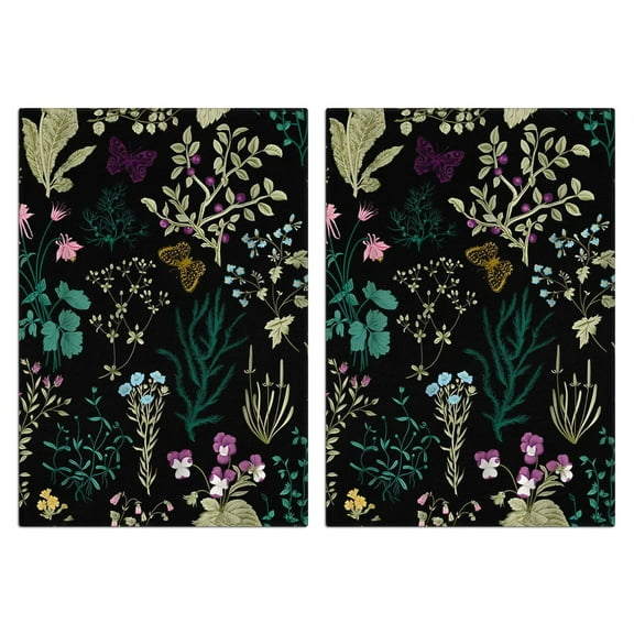 Flowers and Plants Kitchen Towels Set Of 2, Absorbent and Soft Dish Towels for Farmhouse Decor, Country Kitchen.